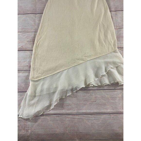 St John evening by Maire Gray Beige Asymmetrical Cocktail Dress - 6 - Picture 4 of 13